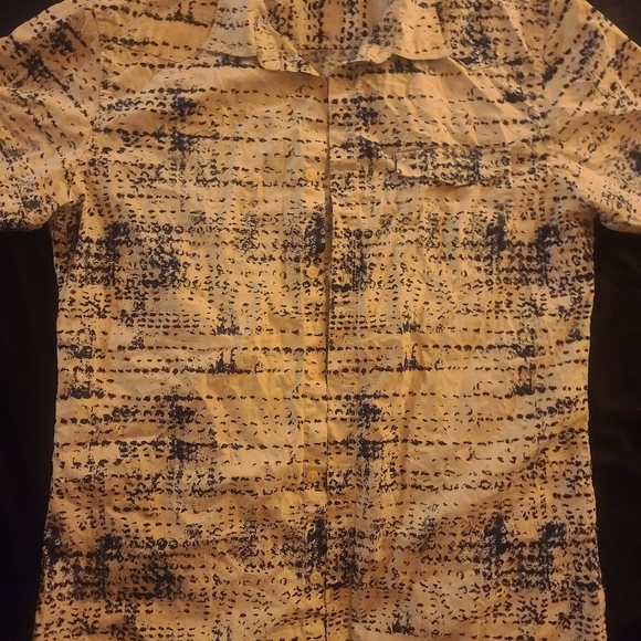 Calvin Klein Jeans Button Up Shirt | Casual | Short Sleeve | White/Blue | Medium - Picture 6 of 10